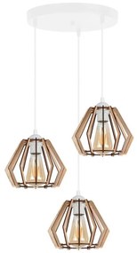 Lampadario su filo BERGO 3xE27/60W/230V bianco