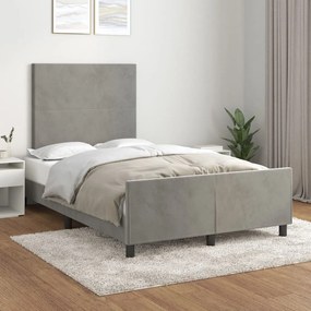 Giroletto Senza Materasso Grigio Chiaro 120x200 Cm Velluto /