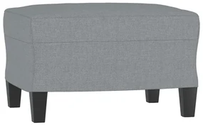 Poltrona con poggiapiedi grigio chiaro 60 cm in tessuto
