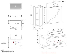 Bagno sospeso Andrea in finitura Rovere Farnia