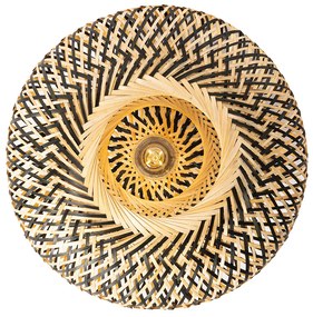 Lampada da soffitto orientale in bambù nero 40 cm - Ostrava