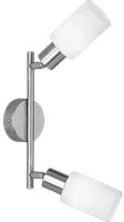 Faretti da Sofffitto Barra 2 Spot Orientabili Acciaio Vetro Bianco Mars GD Trio