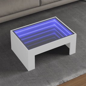 Tavolino Da Salotto Con Led Infinity Bianco 70x50x30 Cm /