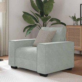 Divano Sedia Grigio Chiaro 60 Cm Velluto /