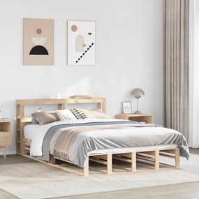 Giroletto Con Testiera 140x190 Cm İn Legno Massello Di Pino /