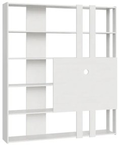 Libreria con porta TV in legno Bianco Frassino 178x204h cm - KATO M