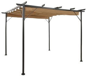 Pergola Con Tetto Retrattile Talpa 3x3m İn Acciaio 180 G/m² /