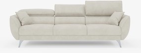 Michelangelo 4 Posti – Divano con 3 sedute estensibili e poggiatesta reclinabili in elegante tessuto vellutino smacchiabile T30
