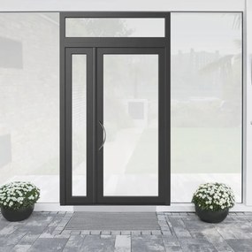 Portoncino d'ingresso Condo19 L 90 x H 210 cm in alluminio grigio, apertura spingere a destra