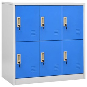 Armadietti e chiavi 2pz grigio chiaro blu 90x45x92,5cm acciaio