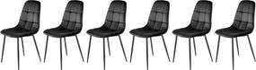 Set di 6 sedie K417 in velluto nero