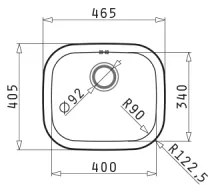 Pyramis 100080101 - Lavello da cucina KIBA SQUARE 46,5x40,5 cm