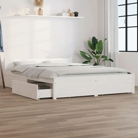 Giroletto Con Cassetti Bianco 135x190 Cm Double /