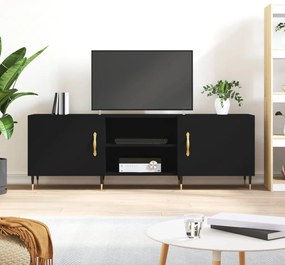 Mobile porta tv nero 150x30x50 cm in legno multistrato