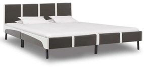 Giroletto Senza Materasso Grigio E Bianco Similpelle 180x200 Cm /