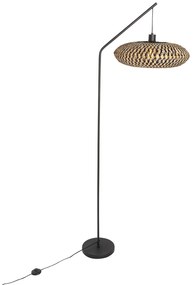Lampada da terra orientale in bambù nero - Ostrava