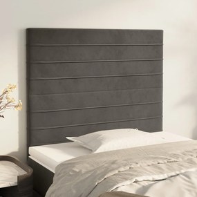 Testiere 2 Pz Grigio Scuro 100x5x78/88 Cm İn Velluto /