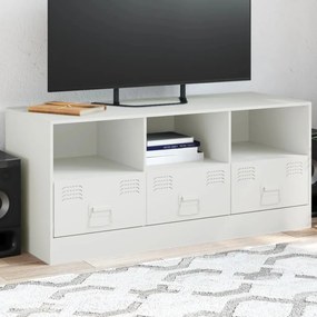 Mobile Porta Tv Bianco 99x39x44 Cm İn Acciaio /