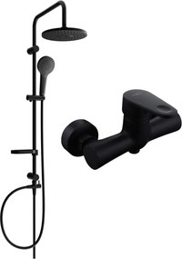 Mexen Erik set doccia esterno con soffione doccia e miscelatore doccia Kama, nero - 72540205-70