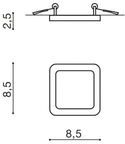 Azzardo AZ2833 - Lampada LED da incasso per bagni SLIM 1xLED/6W/230V IP44