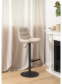 Sgabello da bar nero/beige con altezza regolabile (altezza della seduta 65 cm) Adisa – Actona