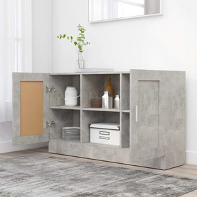 Credenza Grigio Cemento 120x30,5x70 cm in Legno Multistrato