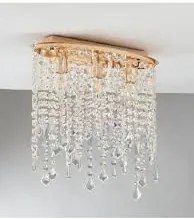 Plafoniera breeze oro e cristalli k9 3 luci attacco e14 40x15,5x36cm