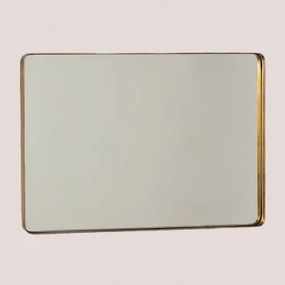 Specchio da parete rettangolare Metal Meritt Dorato - Sklum