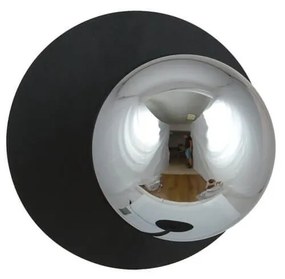 Applique Oslo Nera con sfera Grafite E14 da parete o soffitto Colore del corpo Nero
