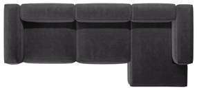 Divano angolare grigio scuro (con penisola a destra/con chaise lounge) con rivestimento in velluto a coste Bergamo – Cosmopolitan Design