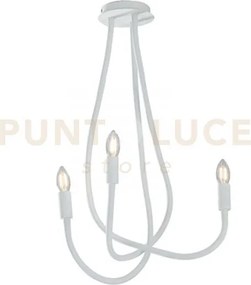 Plafoniera lover bianca 3 luci attacco e14 15x15x100cm in metallo e...