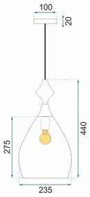 Lampada Da Soffitto Di Vetro Amber APP432-1CP