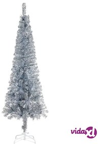 vidaXL Albero di Natale Sottile Argento 210 cm