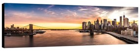 Stampa su tela Brooklyn al tramonto, bianco e nero 150 x 50 cm