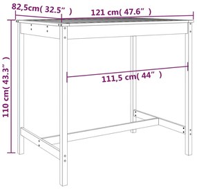 Set Bar da Giardino 5 pz in Legno Massello di Pino