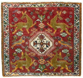 Shiraz Tappeto persiano 60 x 70 Rosso (Iran) Annodato A Mano
