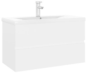 Mobile con lavabo integrato bianco in legno multistrato