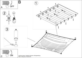 Lampada da Soffitto in Tessuto 6xG13 85W LUNA 4 Bianca