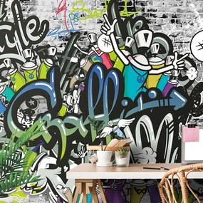 Carta da parati autoadesiva – Parete graffiti stilosa