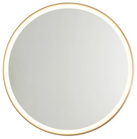 Specchio da bagno oro rosa 70 cm con LED dimmerabile a 3 livelli con touch rotondo - Miral