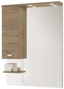Specchio con illuminazione integrata bagno rettangolare Rimini L 70 x H 108 x P 18.5 cm marrone