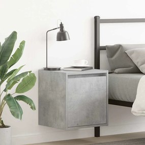 Comodini A Muro 2 Pz Grigio Cemento 38x34x40 Cm /
