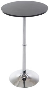 Tavolo Da Bar Rotondo Ø 60 Cm İn Legno E Metallo / Schwarz