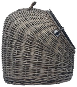 Trasportino per gatti grigio 50x42x40 cm in salice naturale