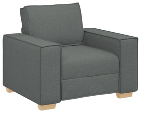 Set di divani a 3 pezzi con cuscini in tessuto grigio scuro
