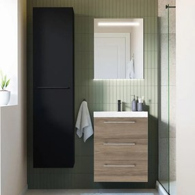 Mobile sottolavabo e lavabo Remix per vasca centrale rovere charleston L 90 x H 73 x P 33 cm 3 cassetti