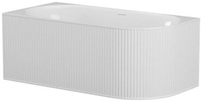 Vasca angolare scanalata 240 litri 170 x 80 x 60 cm Bianco opaco Acrilico Angolo a sinistra - BARBORI