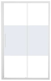 Porta doccia scorrevole Record, L 102-106 cm x H 195 cm x SP 6 mm, profilo bianco, vetro smerigliato