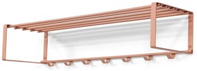 Attaccapanni da parete color salmone in metallo con scaffale 100 cm Rex – Spinder Design