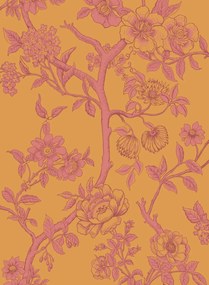 Cole & Son Carta da parati Paradise Tree - Tangerine and Hibiscus